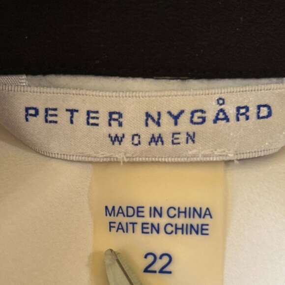Peter Nygard SZ 22 Ivory Georgette Top Career Minimalist Dressy Old $ Preppy - Picture 7 of 8